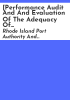 _Performance_audit_and_and_evaluation_of_the_adequacy_of_systems_effecting_the_Rhode_Island_Economic_Development_Corporation_