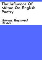 The_influence_of_Milton_on_English_poetry