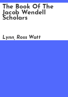 The_book_of_the_Jacob_Wendell_scholars